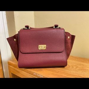 Italian leather two way handbag shoulder bag